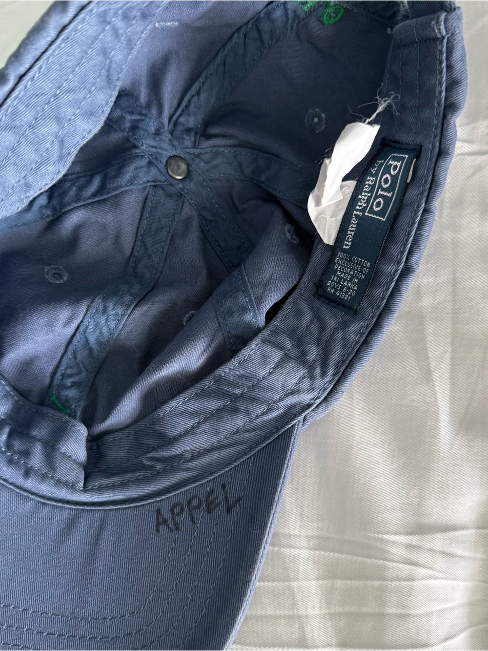 Polo by Ralph Lauren Navy Hat with Green Logo - Picture 4 of 4